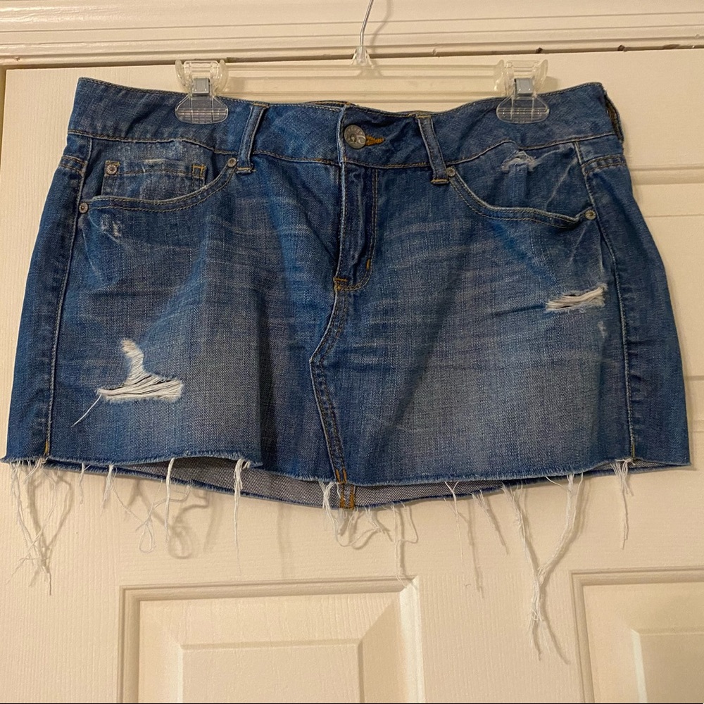 Y2K Vintage Refuge Skirt 13 Destroyed Jean Denim